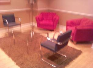 Lounge chiars and glass table